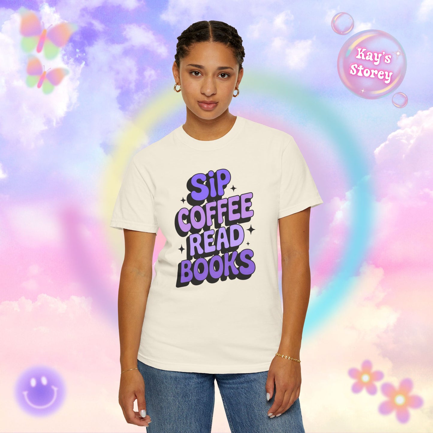 Sip Coffee Read Books Comfort Colors T-Shirt