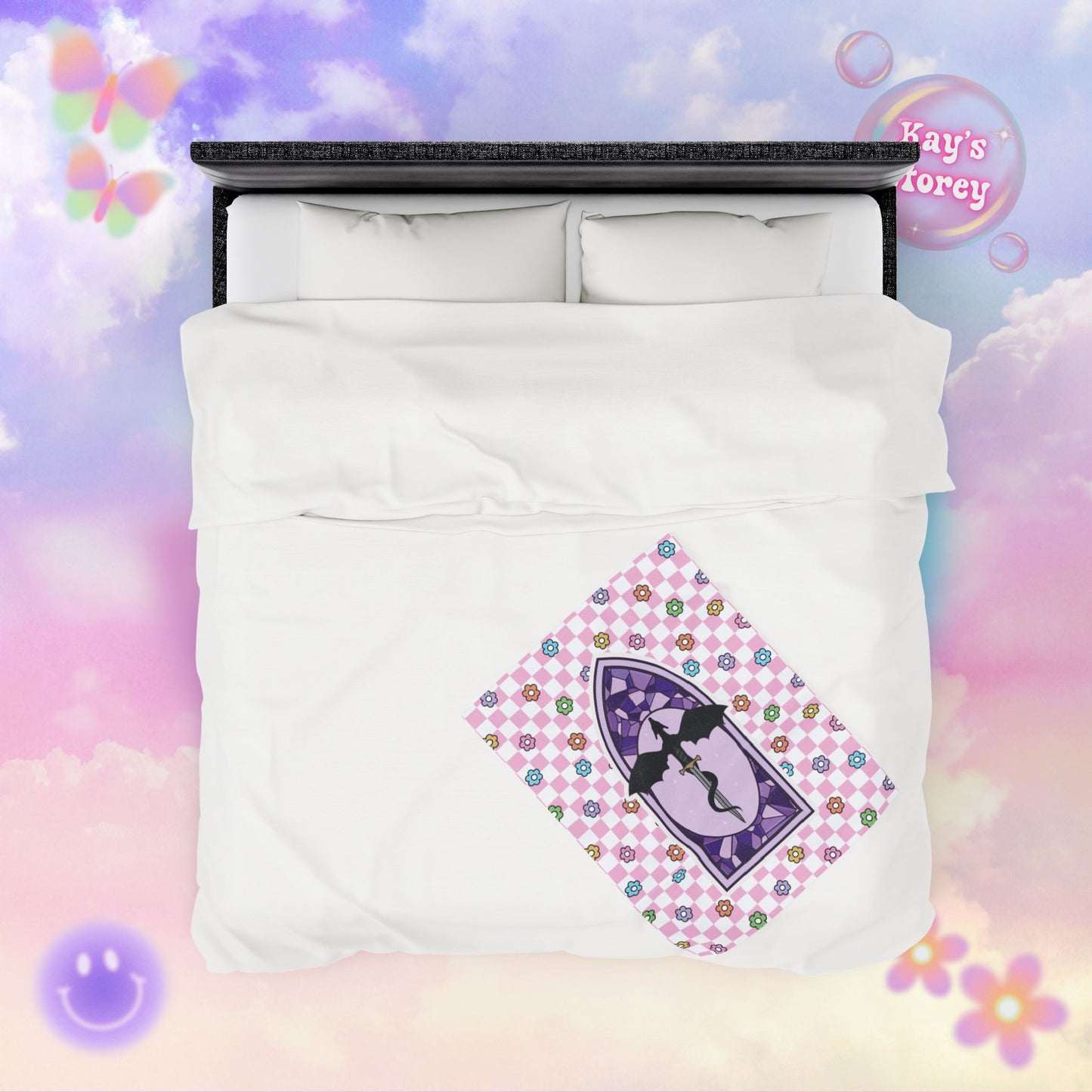Pink Romantasy Velveteen Plush Blanket