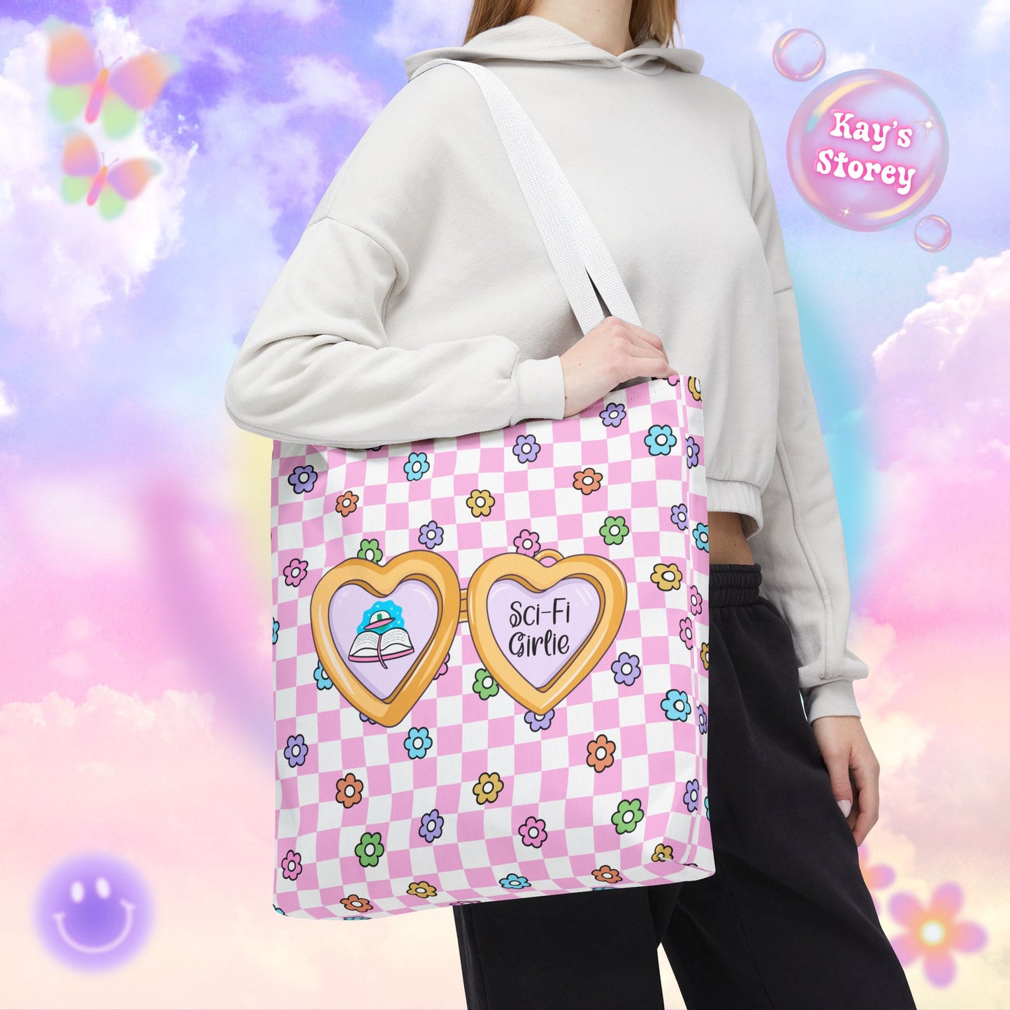 Pink Sci-Fi Girlie Tote Bag