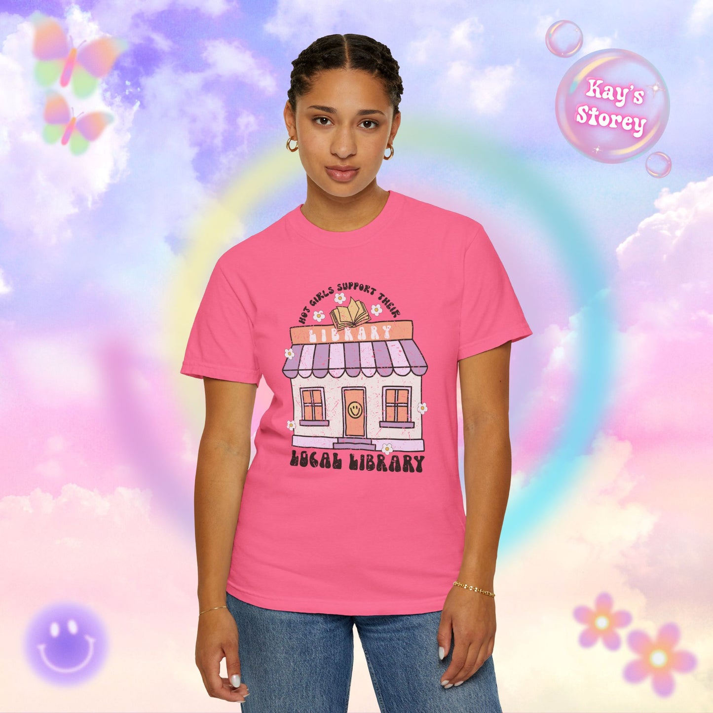 Hot Girls Support Their Local Library Comfort Colors T-Shirt