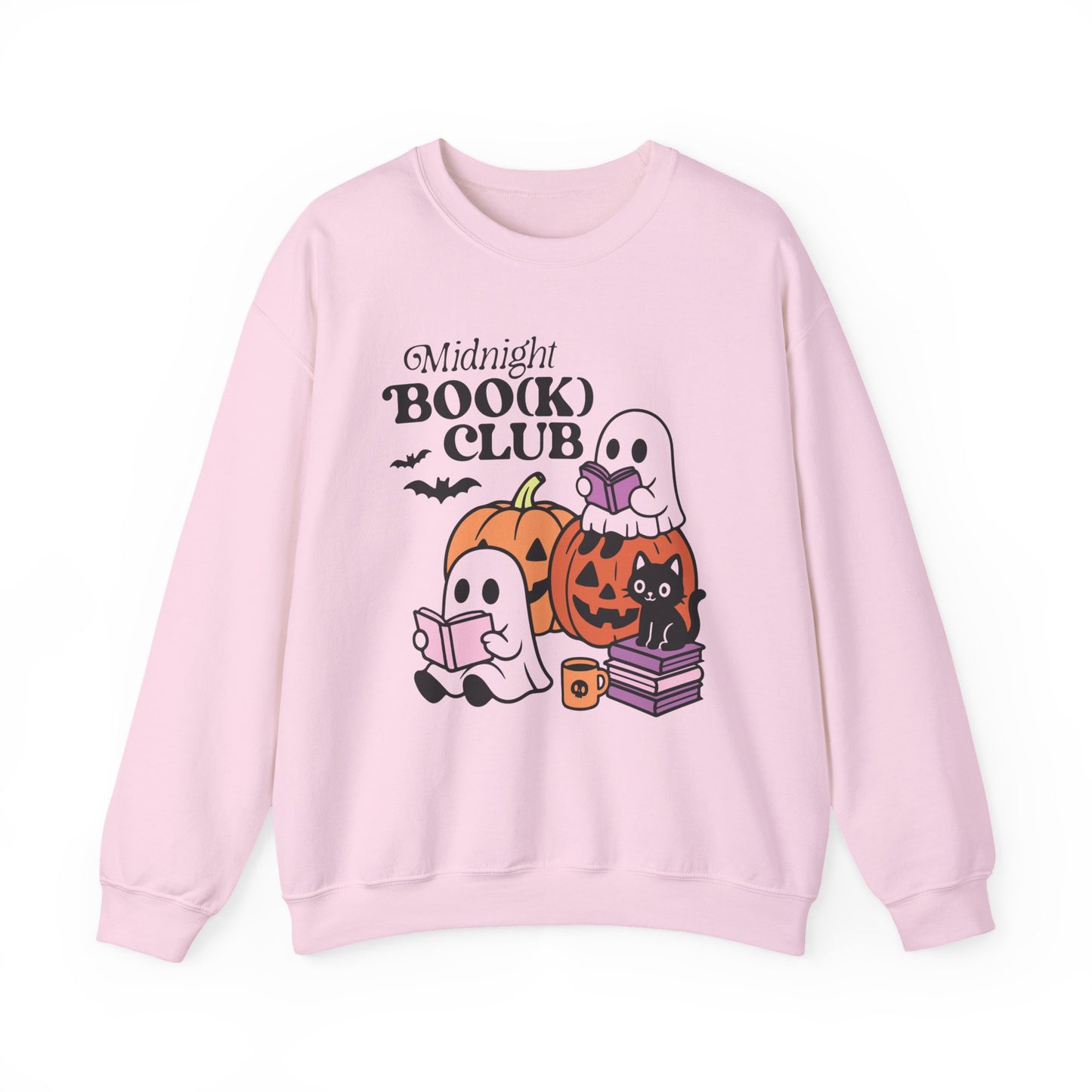 Midnight Boo(k) Club Sweatshirt, Long Sleeve Shirt for Spooky Season Bookish Gift,  Halloween Reading Apparel