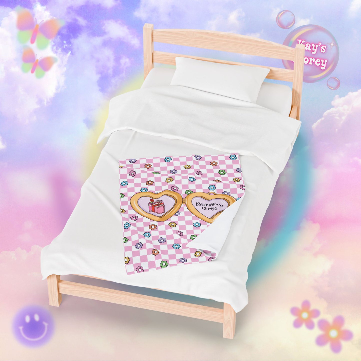 Pink Romance Girlie Velveteen Plush Blanket