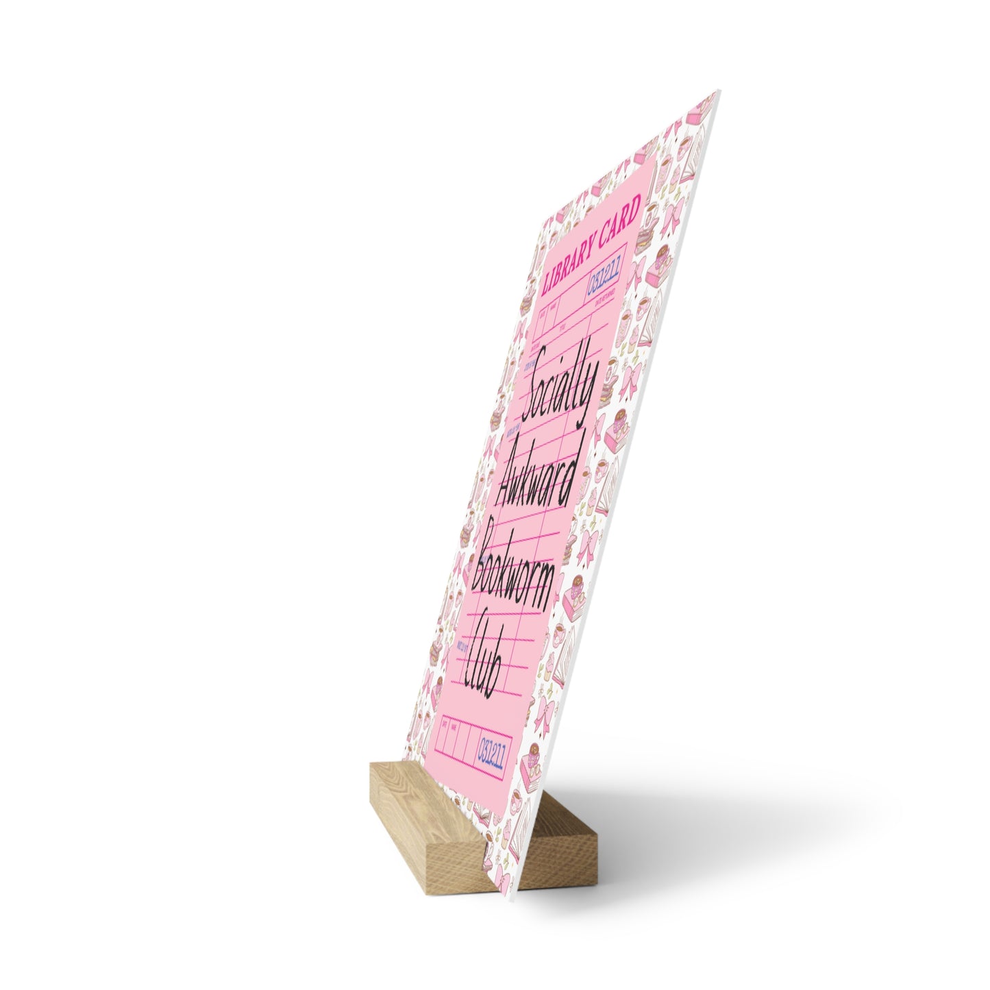 Socially Awkward Bookworm Club Bookshelf Decor with Stand