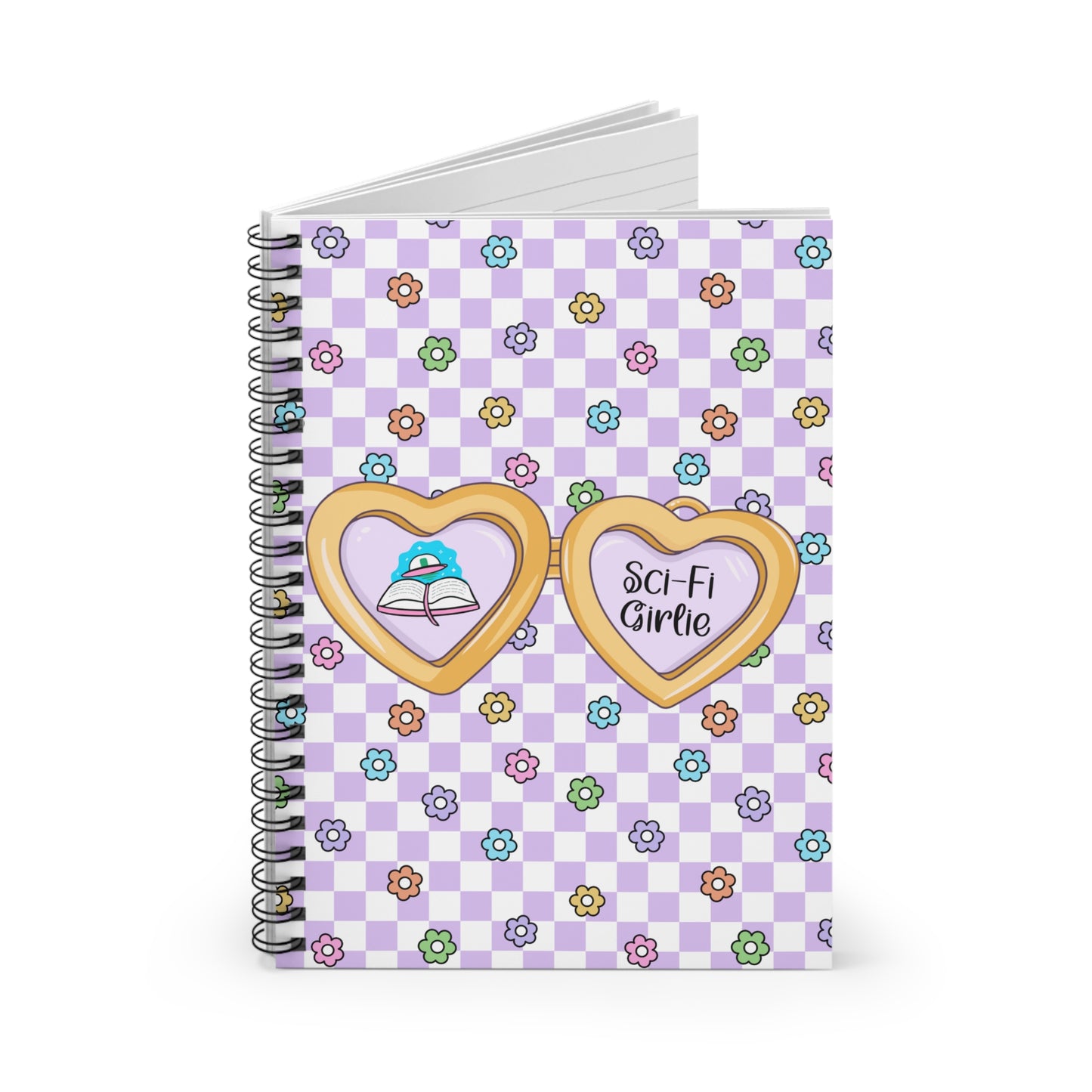 Purple Sci-Fi Girlie Spiral Notebook - Ruled Line