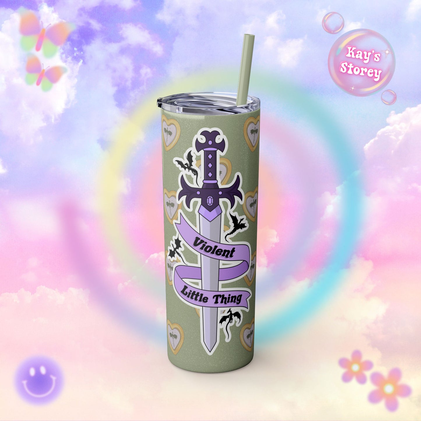 Fourth Wing Fantasy Tumbler, Romantasy Book Girl, Fourth Wing Fan Cup, Violent Little Thing Tumbler with Straw, 20oz