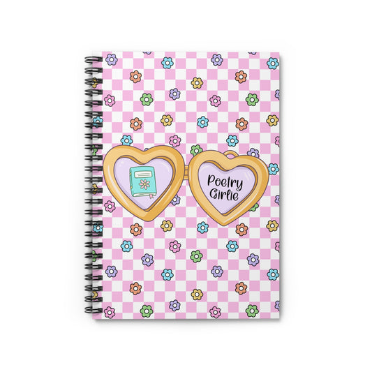 Pink Poetry Girlie Spiral Notebook - Ruled Line