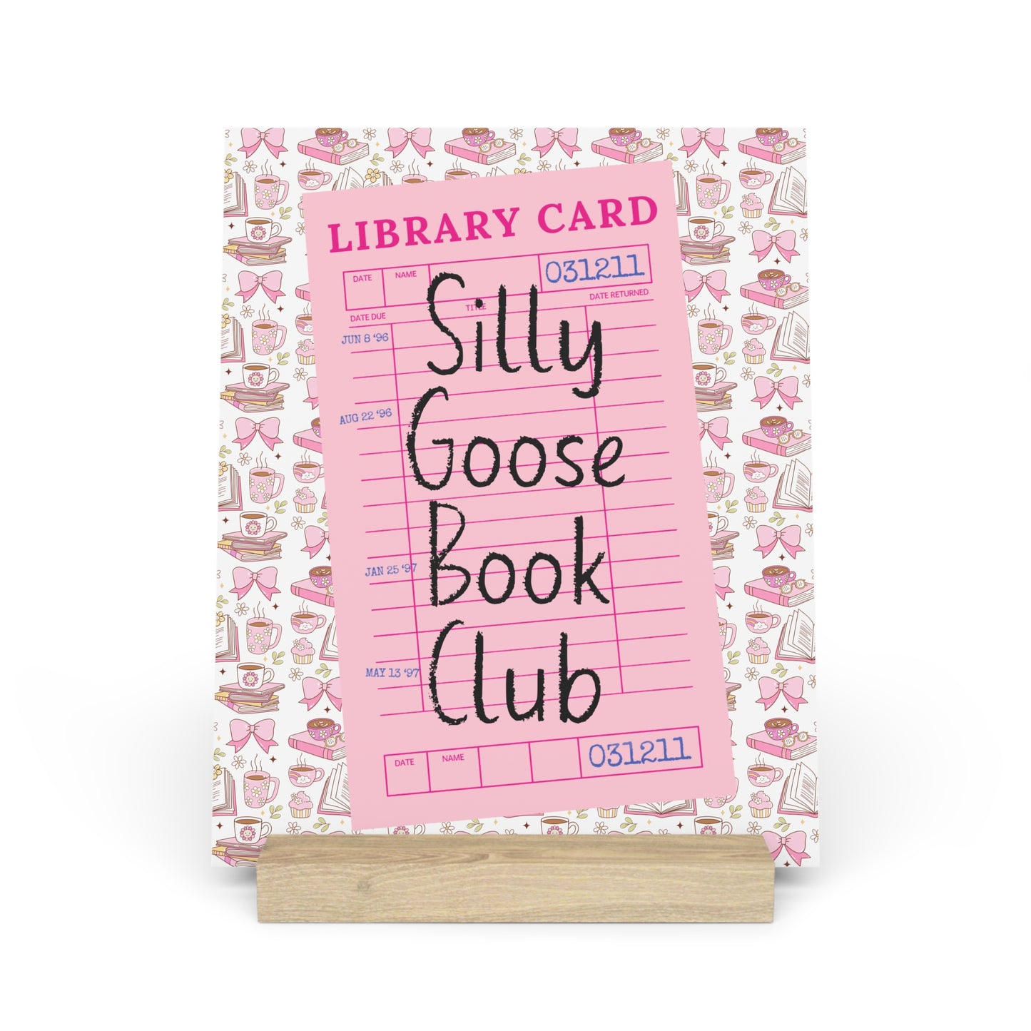 Silly Goose Book Club Bookshelf Decor with Stand