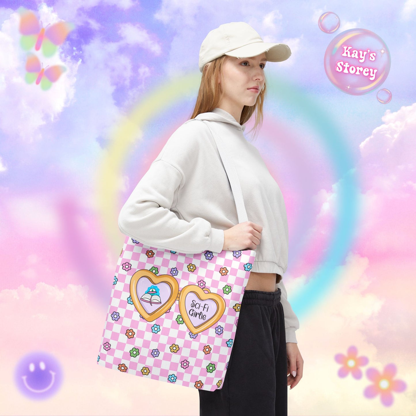 Pink Sci-Fi Girlie Tote Bag