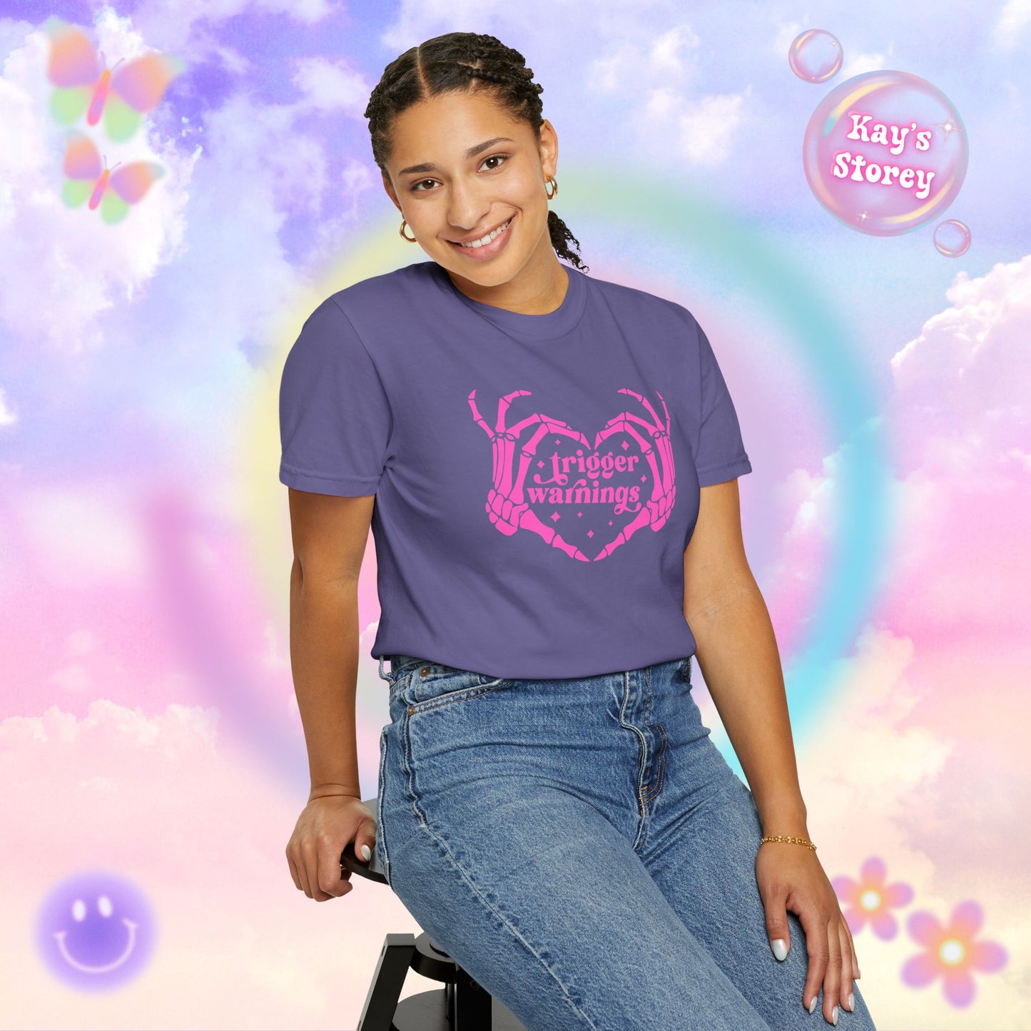 Pink Trigger Warnings Comfort Colors T-Shirt
