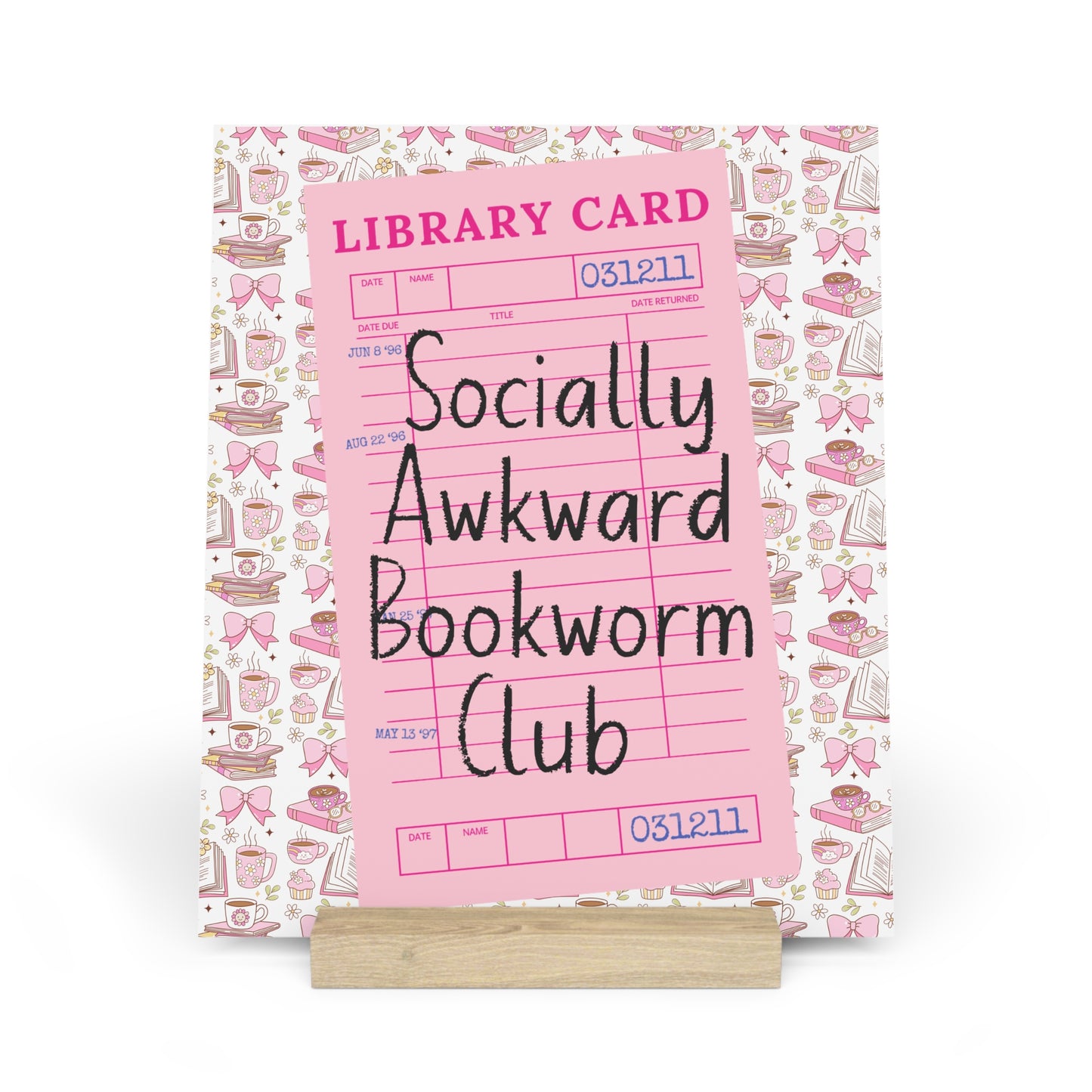 Socially Awkward Bookworm Club Bookshelf Decor with Stand