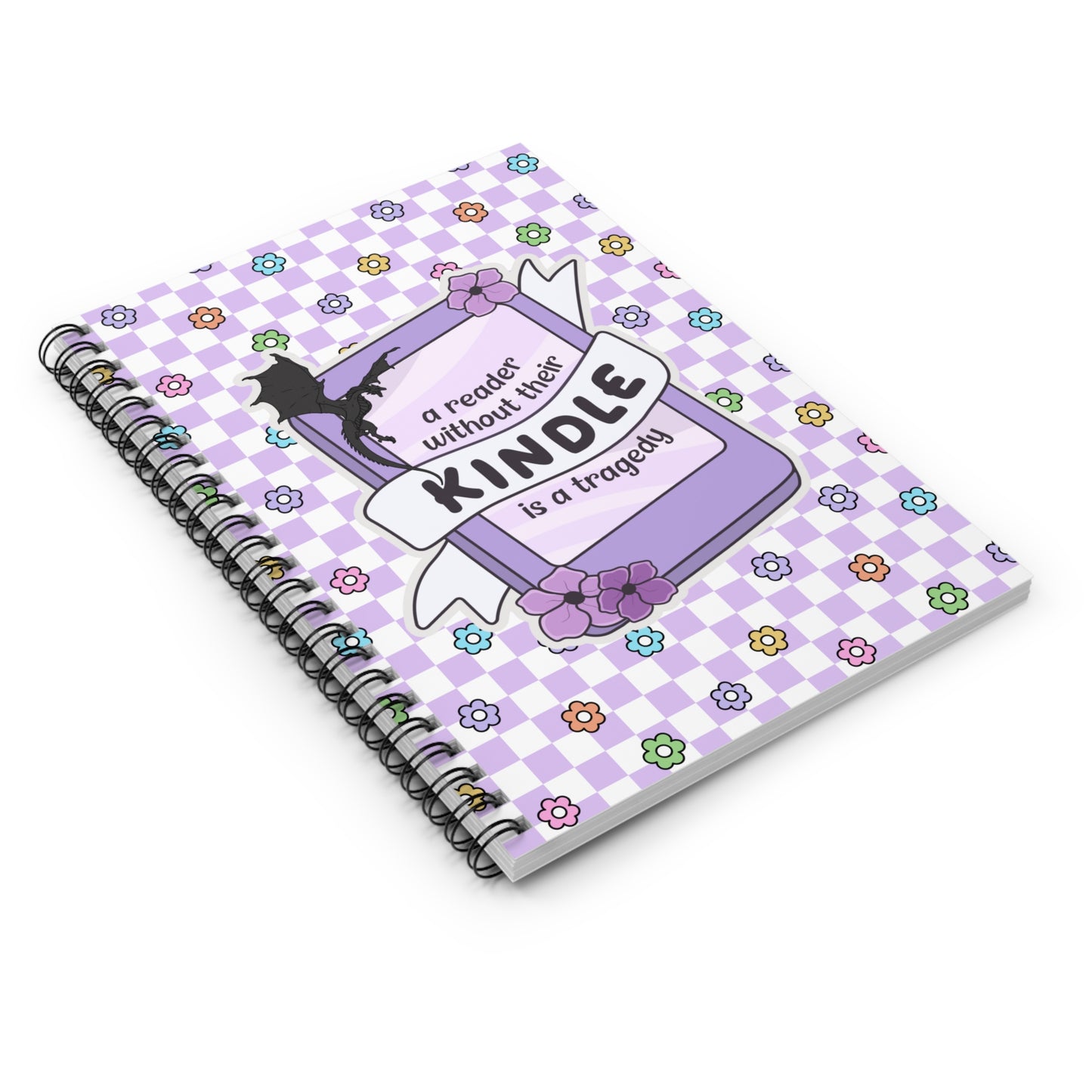 Purple Reader Without Their Kindle Spiral Notebook - Ruled Line