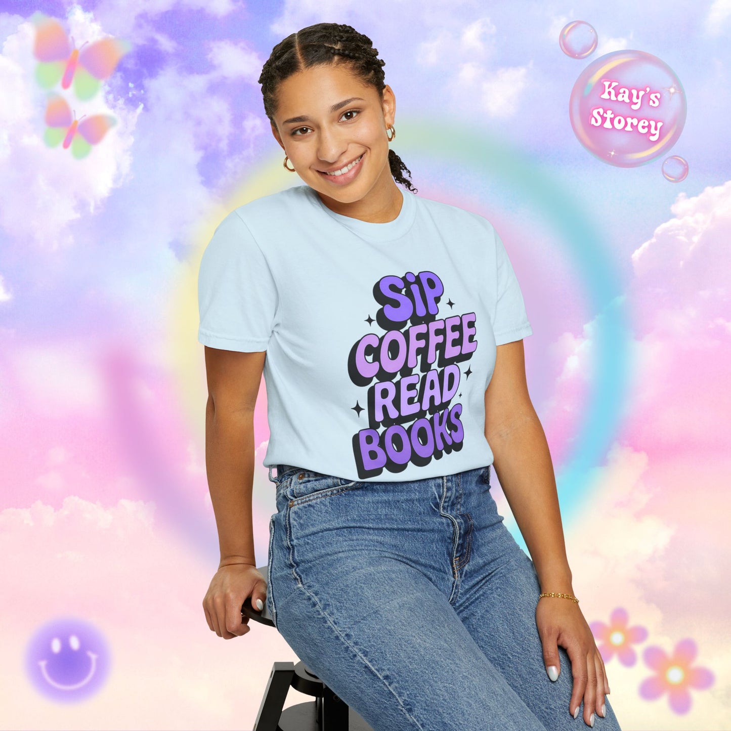 Sip Coffee Read Books Comfort Colors T-Shirt