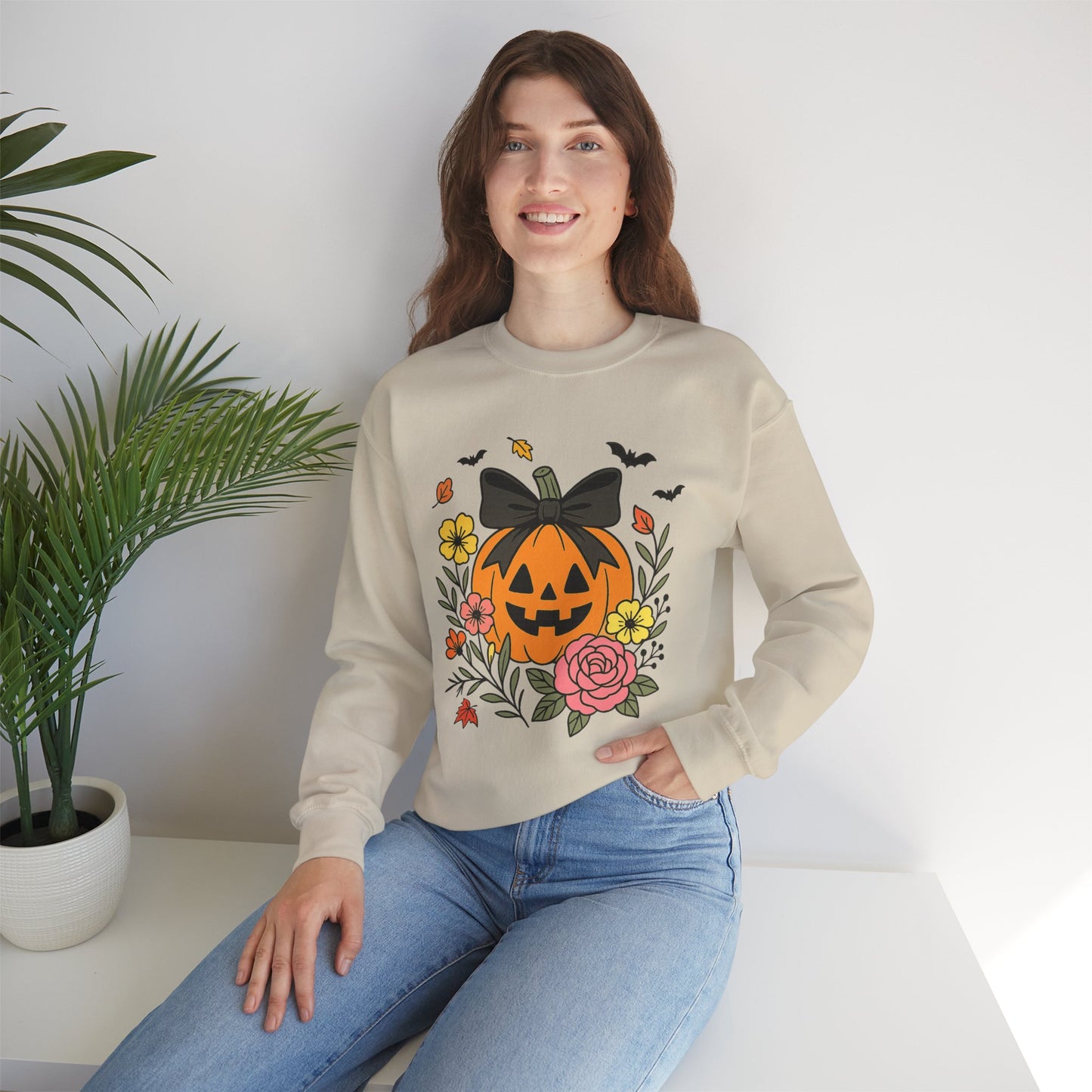 Cute Pumpkin Sweatshirt, Long Sleeve Shirt for Spooky Season Bookish Gift,  Halloween Reading Apparel