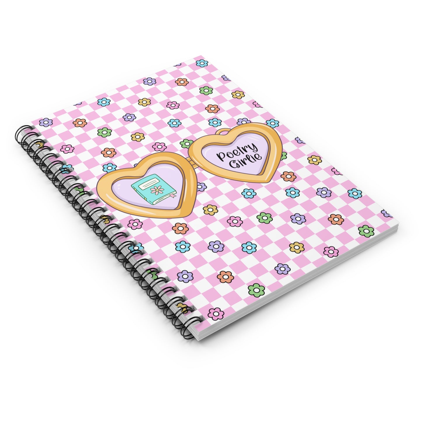 Pink Poetry Girlie Spiral Notebook - Ruled Line