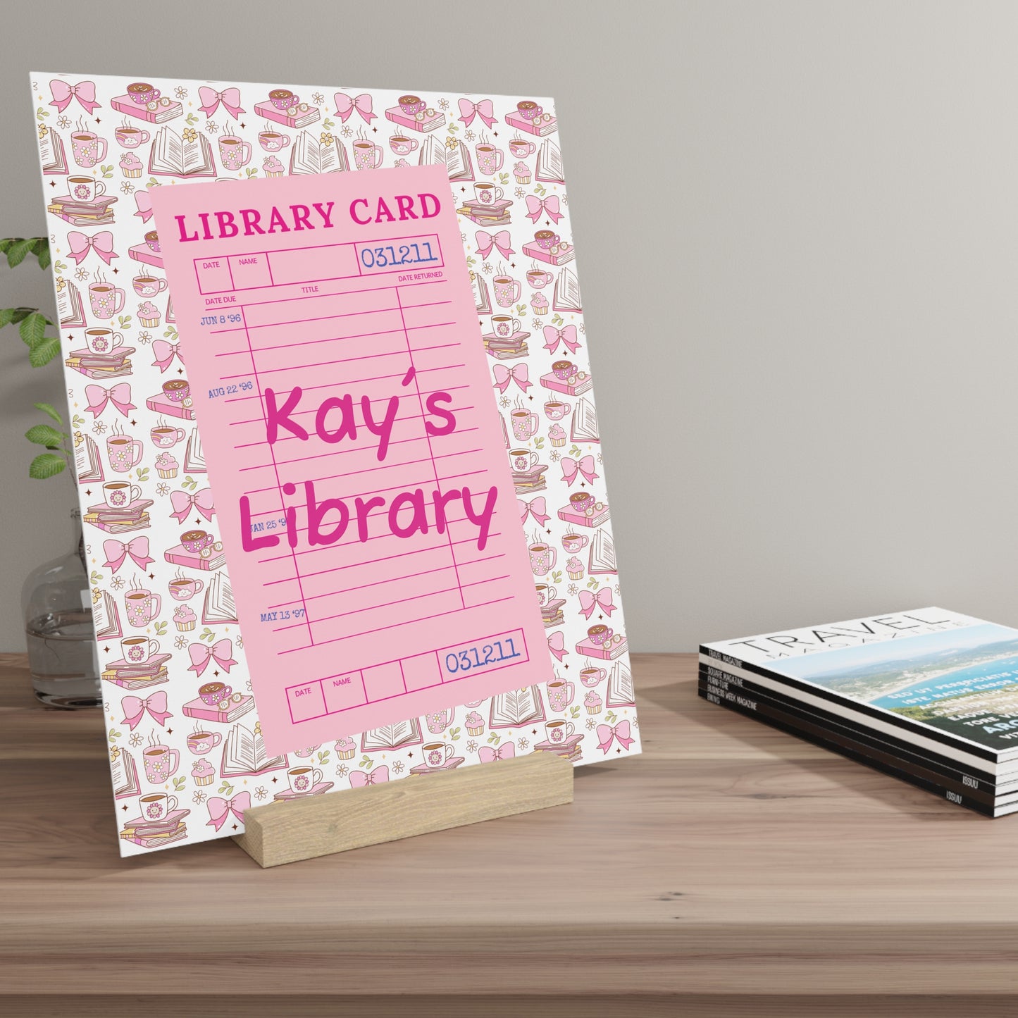 Personalized Bookshelf Decor with Stand