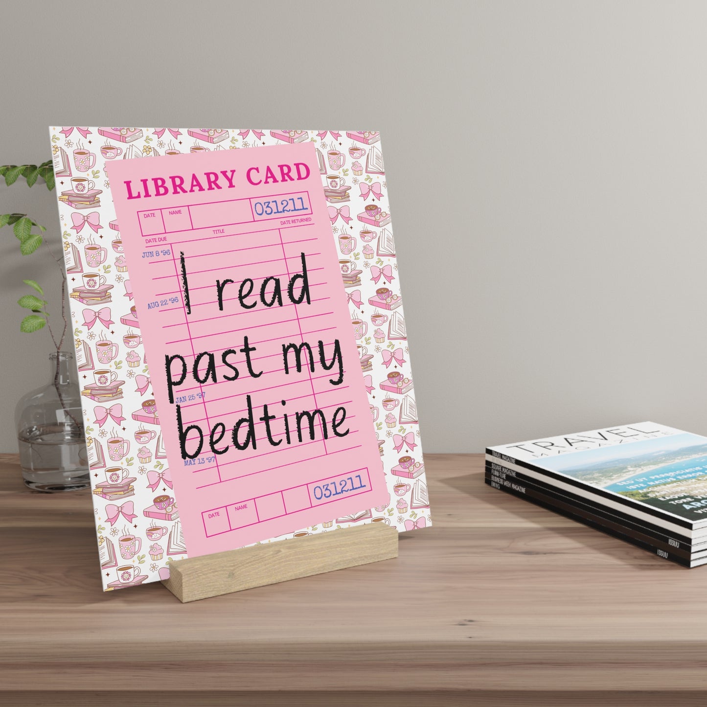 I Read Past My Bedtime Bookshelf Decor with Stand