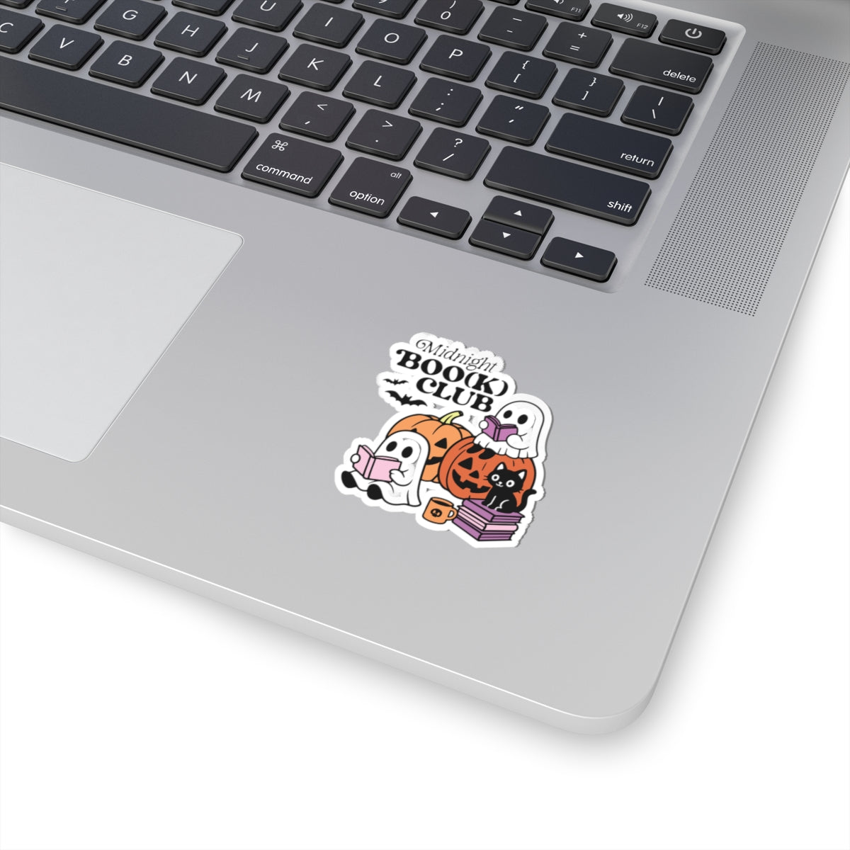 Midnight Boo(k) Club Sticker - Kiss-Cut Stickers, Halloween Sticker, Cute Ghost Design, Spooky Sticker, Decorative Sticker for Journals
