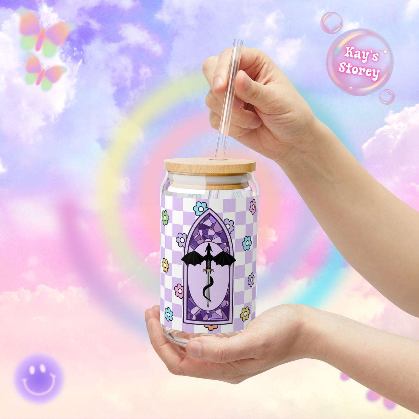 Purple Romantasy Sipper Glass, 16oz