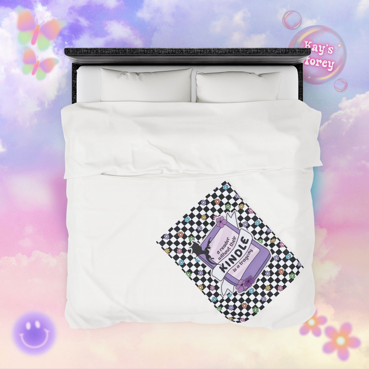 Reader Without Their Kindle Velveteen Plush Blanket