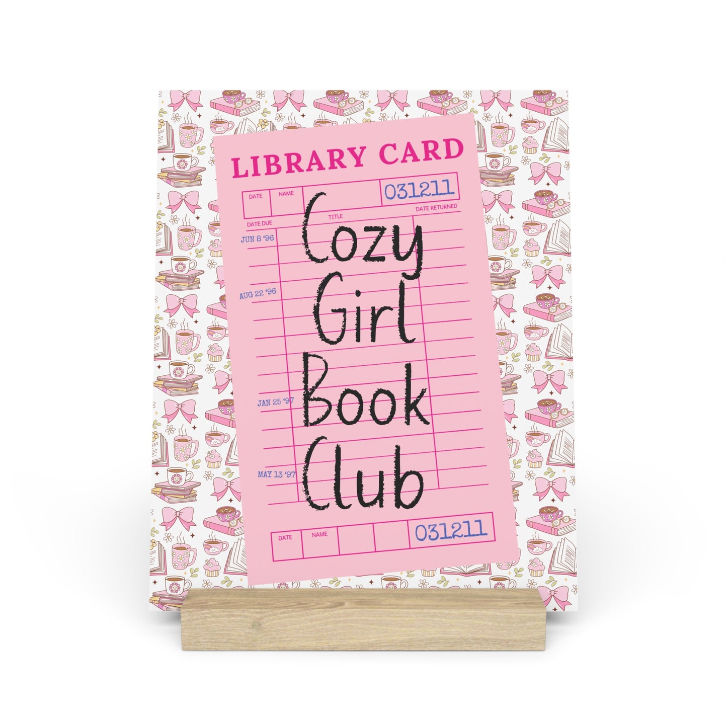 Cozy Girl Book Club Bookshelf Decor with Stand