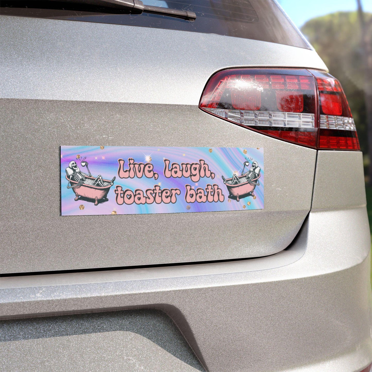 Live, Laugh, Toaster Bath Car Magnet