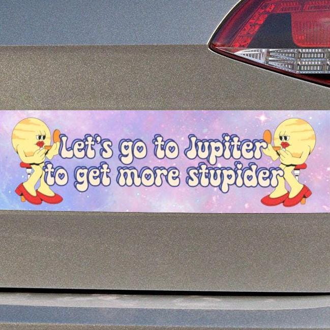 Let's Go To Jupiter Car Magnet
