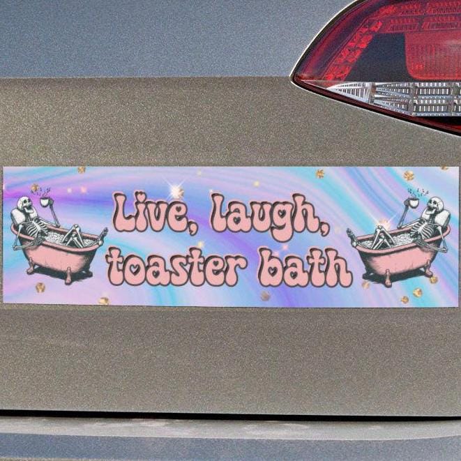 Live, Laugh, Toaster Bath Car Magnet