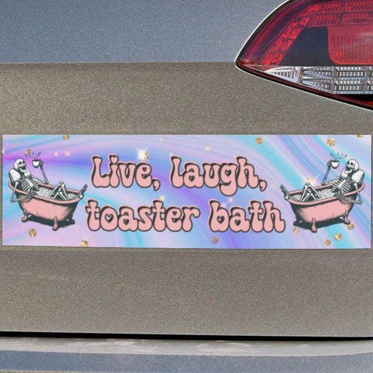 Live, Laugh, Toaster Bath Car Magnet