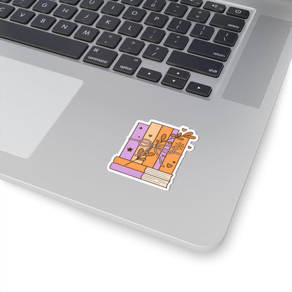 Halloween Book Stack Kiss-Cut Sticker, Book Lover Sticker, Cute Sticker Set, Spooky Decals, Halloween Stickers, Vinyl Kindle Stickers