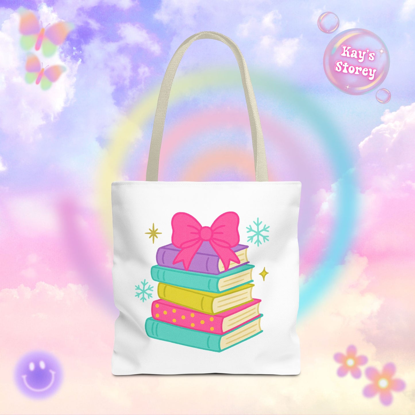 Book Stack Christmas Tote Bag