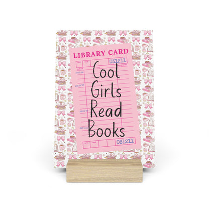 Cool Girls Read Books Bookshelf Decor with Stand