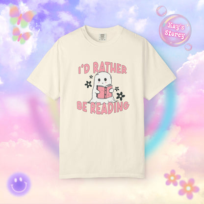 Ghostie I'd Rather Be Reading Comfort Colors T-Shirt