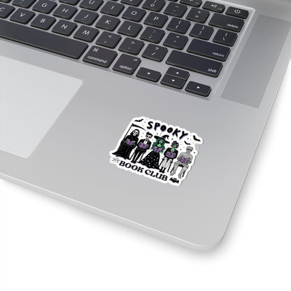 Spooky Book Club Sticker - Kiss-Cut Stickers, Halloween Sticker, Cute Book Club Design, Spooky Sticker, Decorative Sticker for Journals