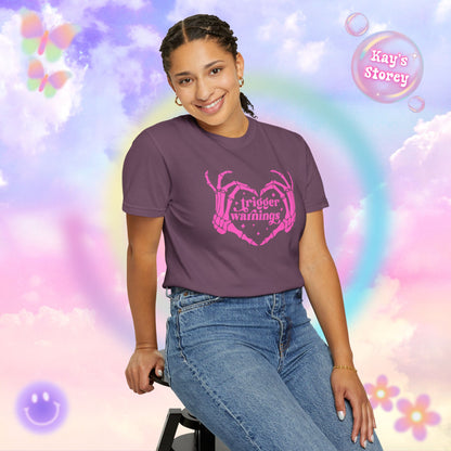 Pink Trigger Warnings Comfort Colors T-Shirt