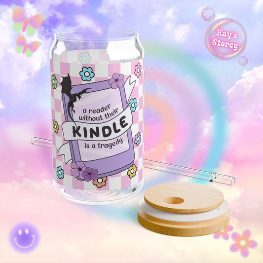 Pink Reader Without Their Kindle Sipper Glass, 16oz