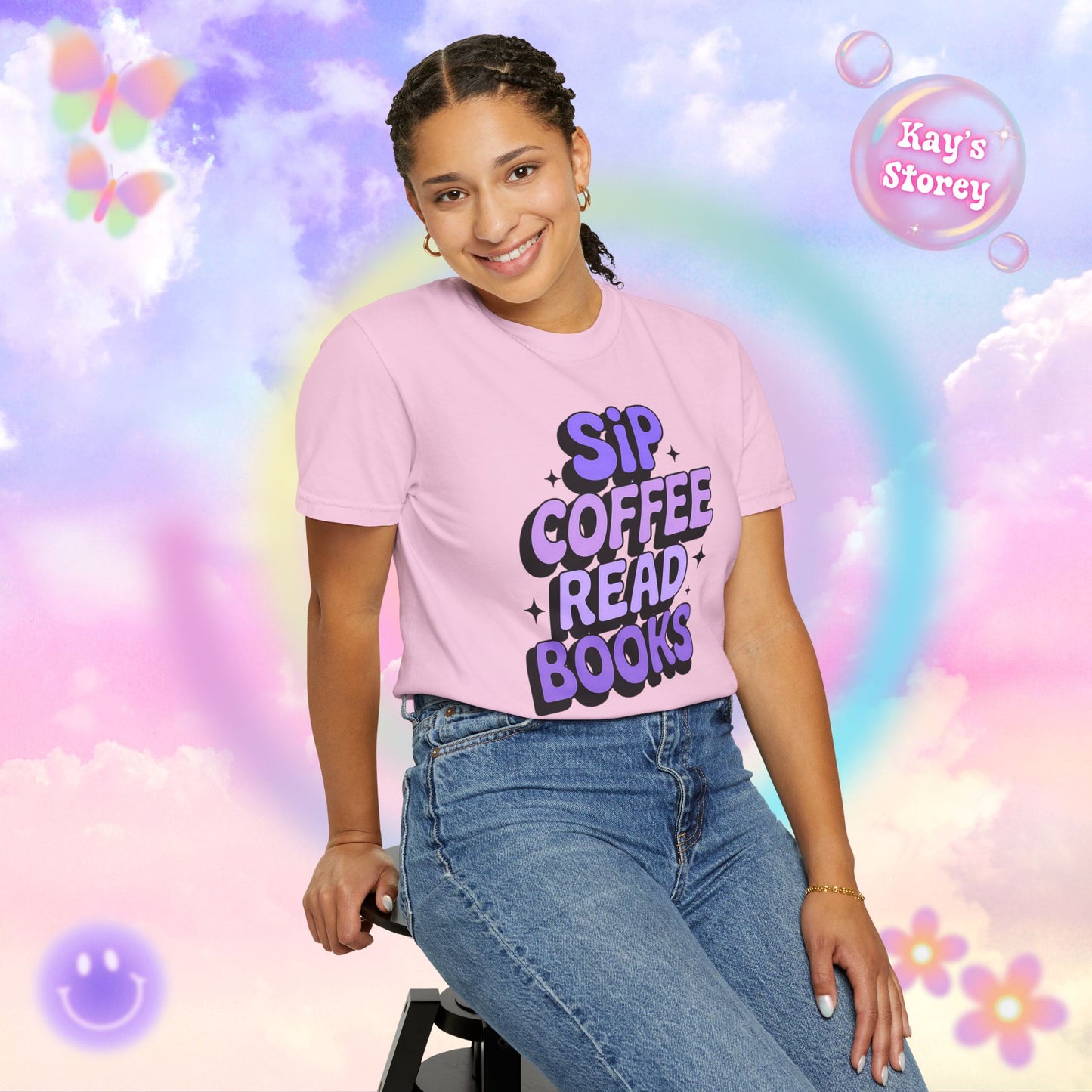 Sip Coffee Read Books Comfort Colors T-Shirt