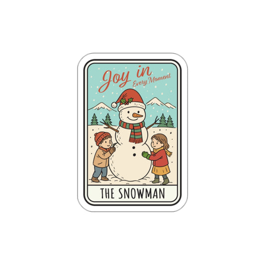 The Snowman Tarot Bookish Holiday Die-Cut Sticker - Festive Reading-Themed
