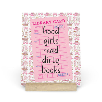 Good Girls Read Dirty Books Bookshelf Decor with Stand