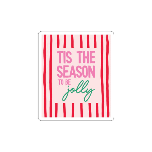 Tis the Season to be Jolly Bookish Holiday Die-Cut Sticker - Festive Reading-Themed