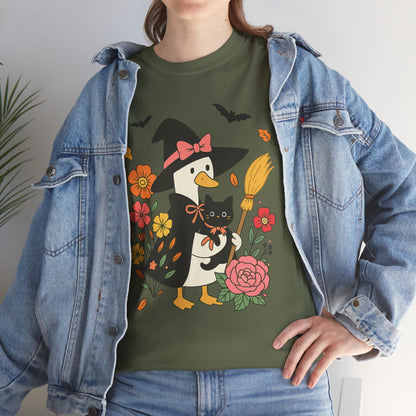 Spooky Goose and Black Cat Tee - Halloween Gift