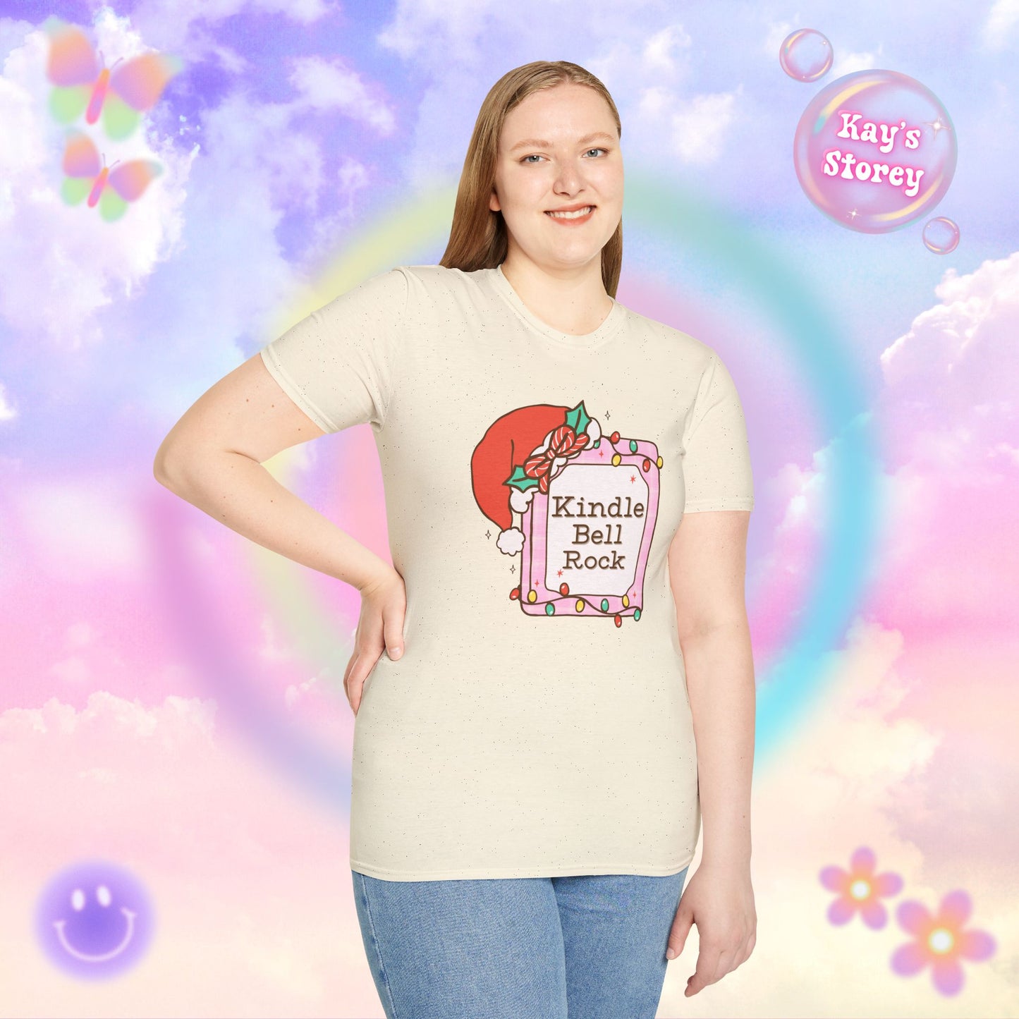 Kindle Bell Rock Bookish Holiday T-Shirt - Book Lover Christmas Shirt