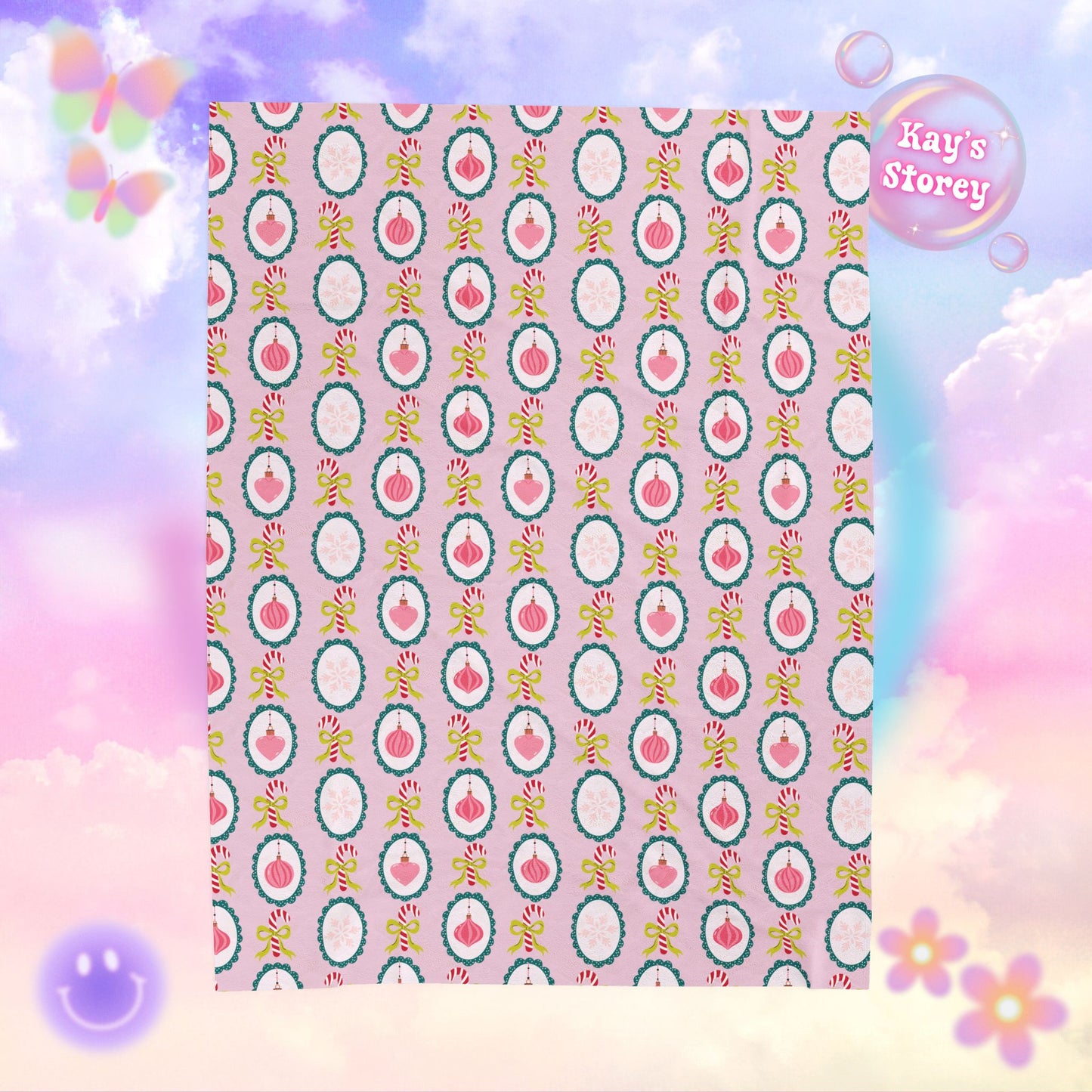 Coquette Ornaments Bookish Velveteen Plush Blanket - Cozy Reading Throw