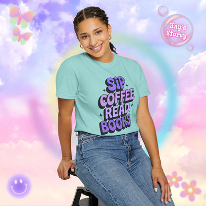 Sip Coffee Read Books Comfort Colors T-Shirt