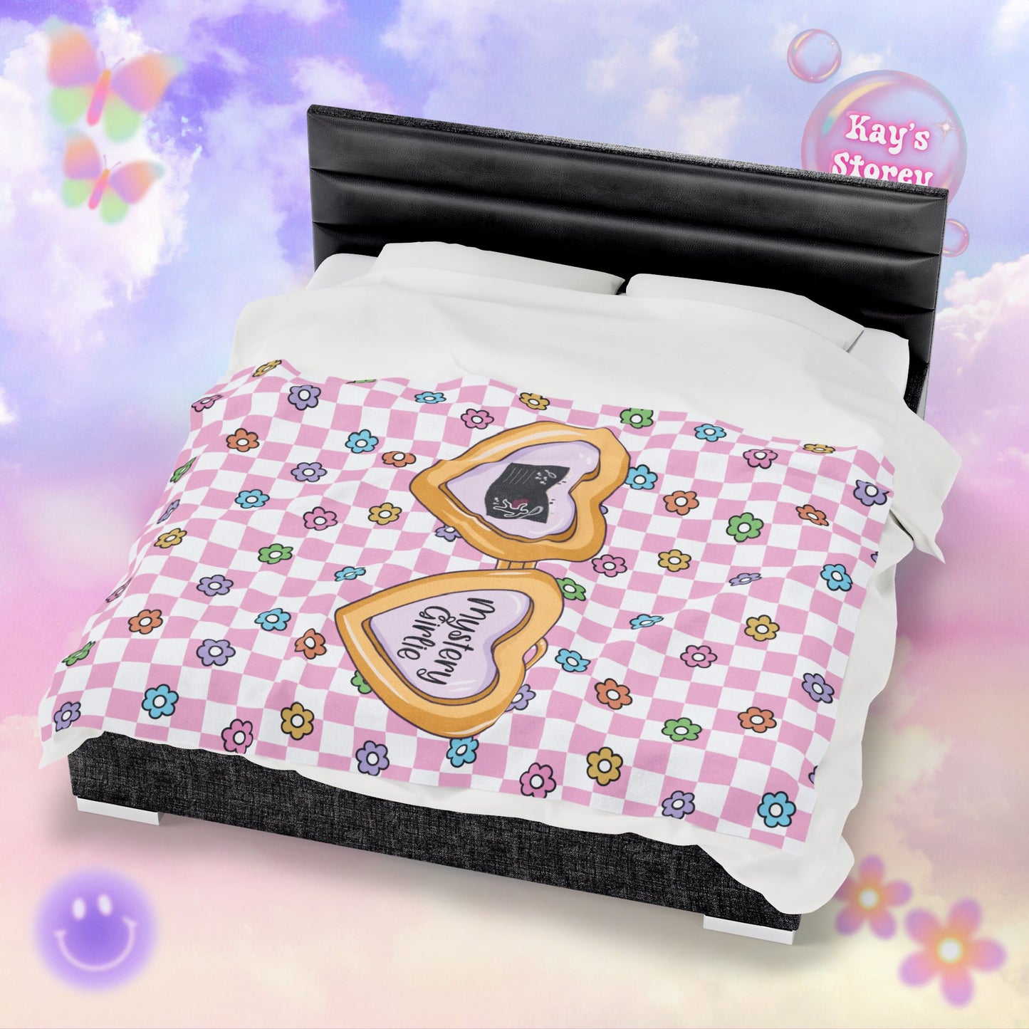 Pink Mystery Girlie Velveteen Plush Blanket