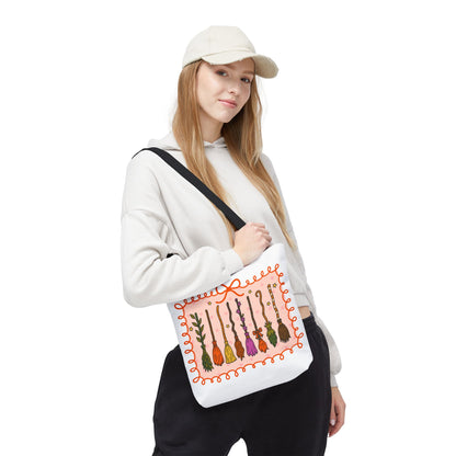 Spooky Season Witches Brooms Book Tote Bag