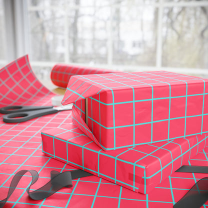 Pink & Blue Stripe Wrapping Paper