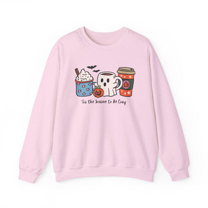 Tis the Season to be Cozy Sweatshirt, Long Sleeve Shirt for Spooky Season Bookish Gift,  Halloween Reading Apparel