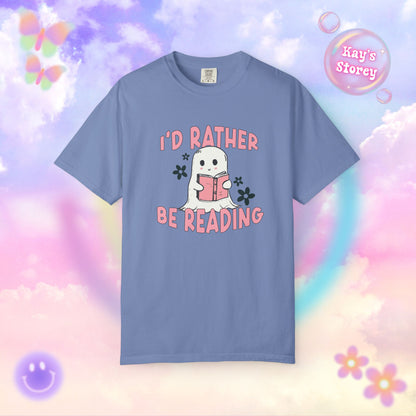 Ghostie I'd Rather Be Reading Comfort Colors T-Shirt