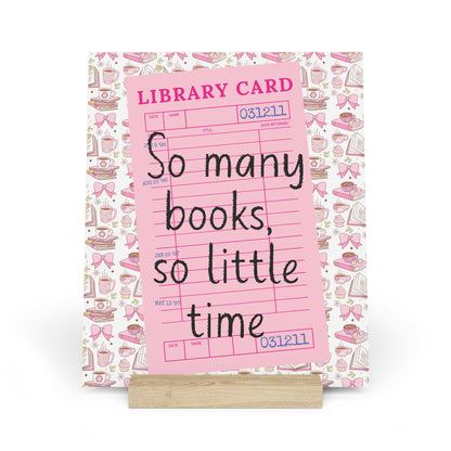 So Many Books, So Little Time Bookshelf Decor with Stand