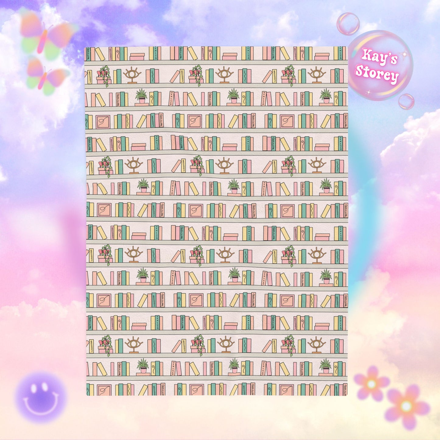 Bookshelf Bookish Velveteen Plush Blanket - Cozy Reading Throw